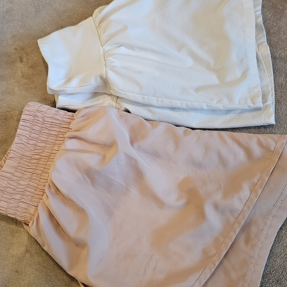 Aeropostale Women's Athletic Shorts - White and Pink